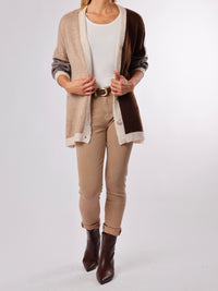 NEW - Veste beige et brun en tricot