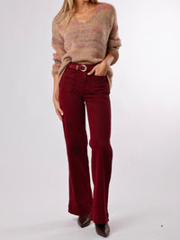 NEW - Chandail moka en tricot rayé multicolore
