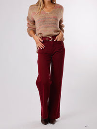 NEW - Chandail moka en tricot rayé multicolore