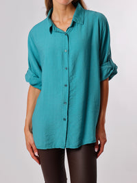 NEW - Chemise bleu sarcelle avec dos en crochet
