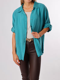 NEW - Chemise bleu sarcelle avec dos en crochet