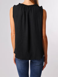 NEW - Blouse noire sans manches avec perles