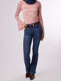 NEW - Chandail rose pâle en dentelle