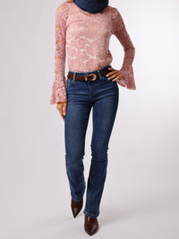 NEW - Chandail rose pâle en dentelle