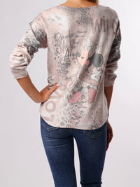 NEW - Chandail beige avec imprimé Minnie Mouse