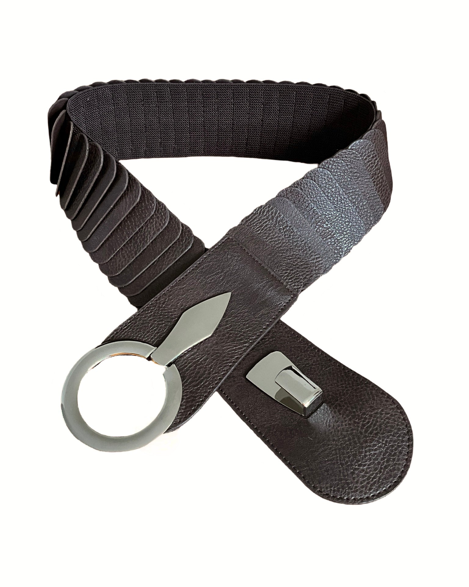 Ceinture brune elastique a bande large