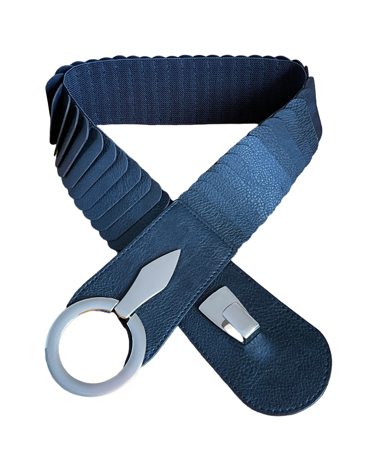 Ceinture marine élastique à bande large pour femme.