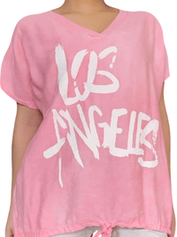 T-shirt pour femme corail avec imprimé ''Los Angeles''.