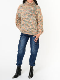 NEW - Chandail en tricot orange et vert