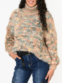 NEW - Chandail en tricot orange et vert