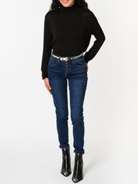 NEW - Chandail noir à col à volants