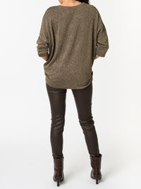 NEW - Chandail brun avec dorures