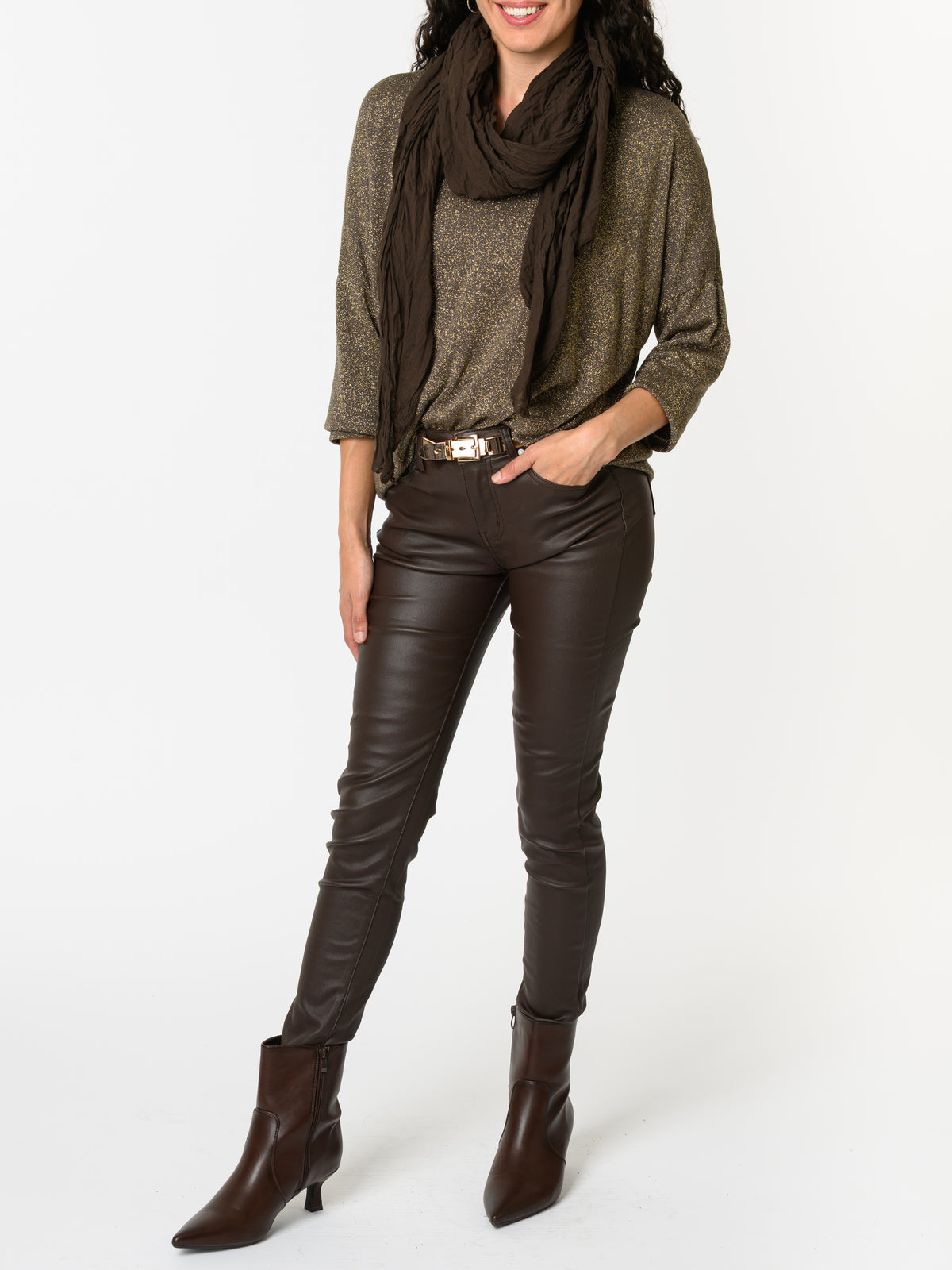 NEW - Chandail brun avec dorures