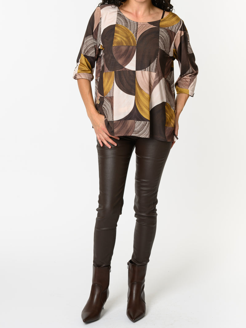 NEW - Chandail avec imprimé géométrique multicolore