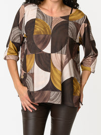 NEW - Chandail avec imprimé géométrique multicolore