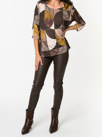 NEW - Chandail avec imprimé géométrique multicolore