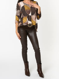 NEW - Chandail avec imprimé géométrique multicolore