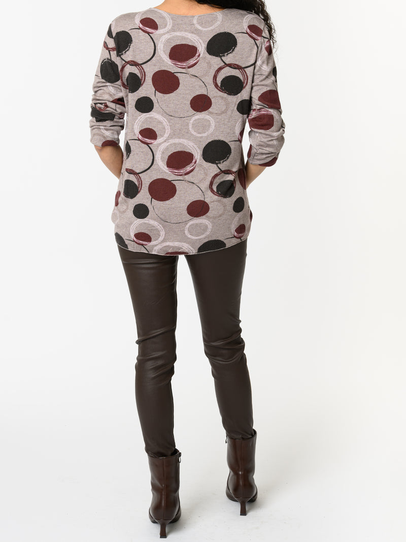 NEW - Chandail moka avec imprimé de cercles