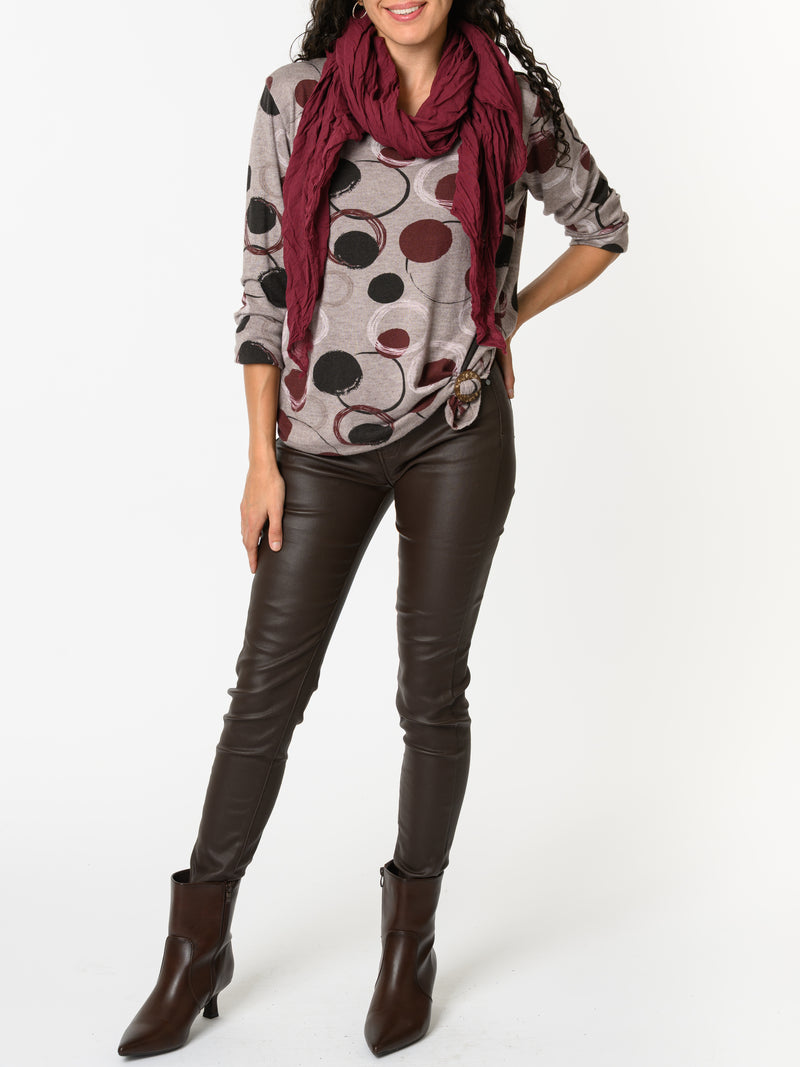 NEW - Chandail moka avec imprimé de cercles