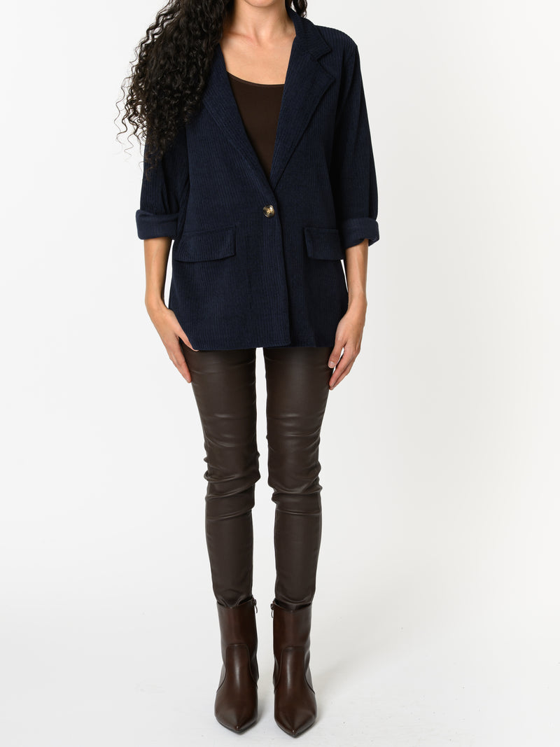 NEW - Veston marine en velours