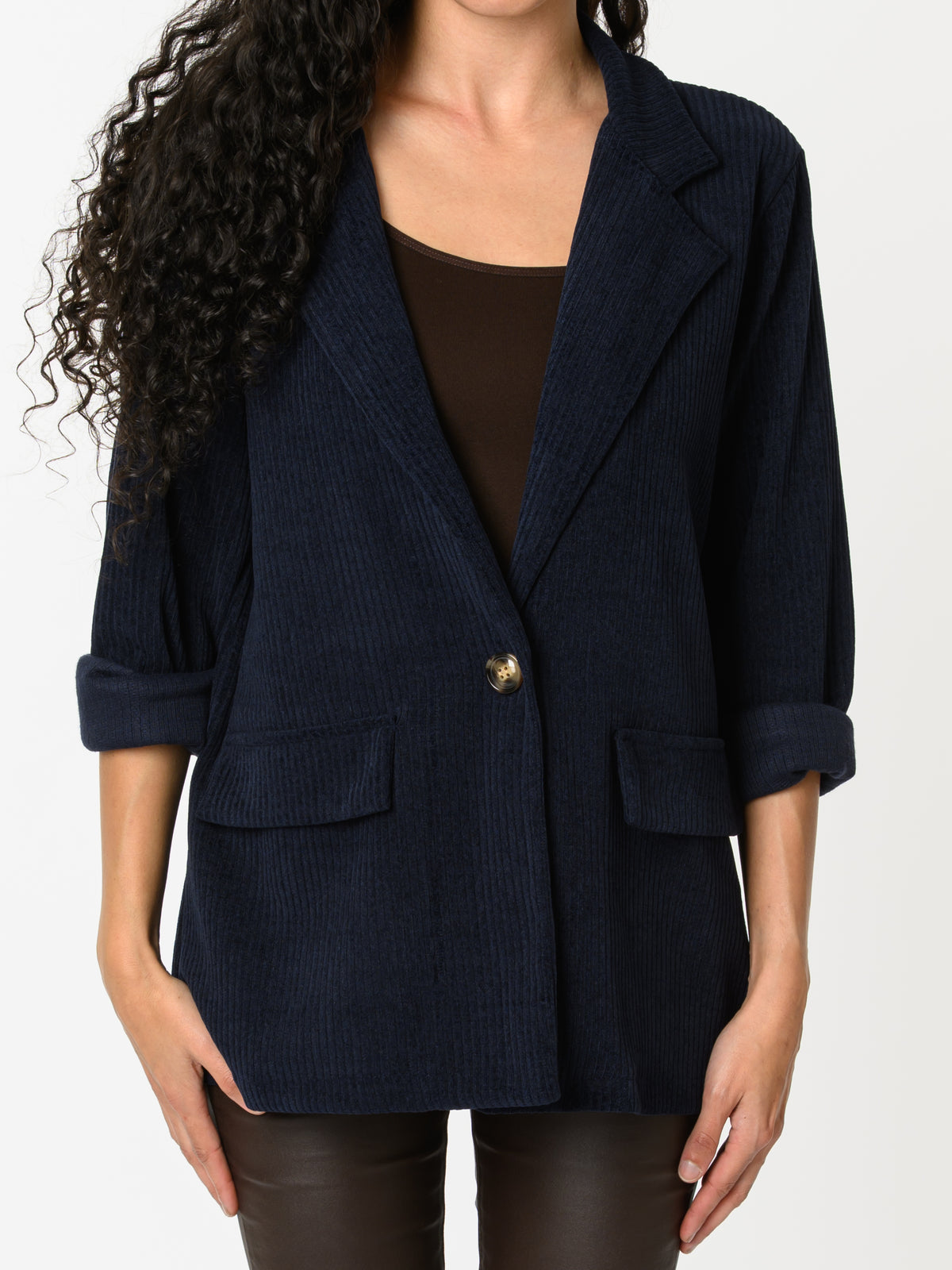 NEW - Veston marine en velours