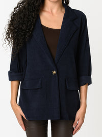 NEW - Veston marine en velours