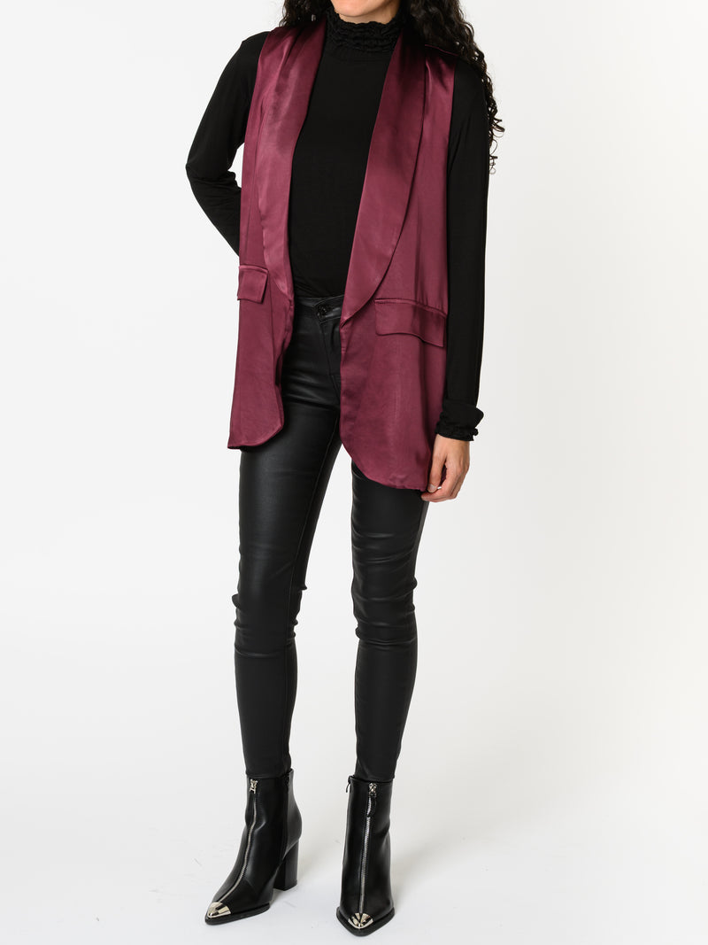 NEW - Veste bourgogne en satin