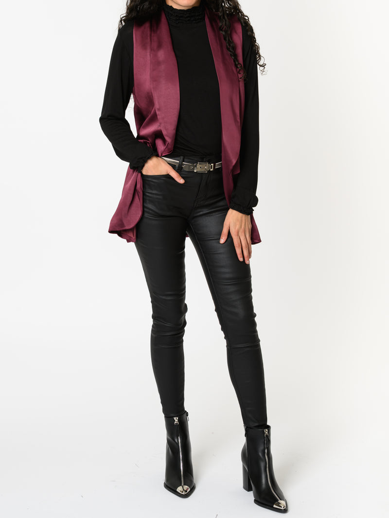 NEW - Veste bourgogne en satin