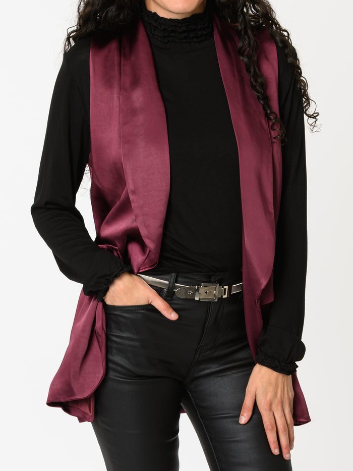 NEW - Veste bourgogne en satin