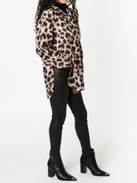 NEW - Chemise beige avec imprimé de léopard