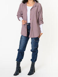 NEW - Chemise à motifs de carreaux blancs et bourgognes