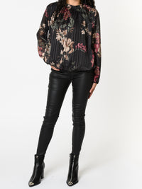 NEW - Blouse noire avec imprimé floral
