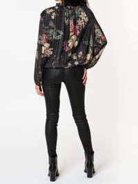 NEW - Blouse noire avec imprimé floral