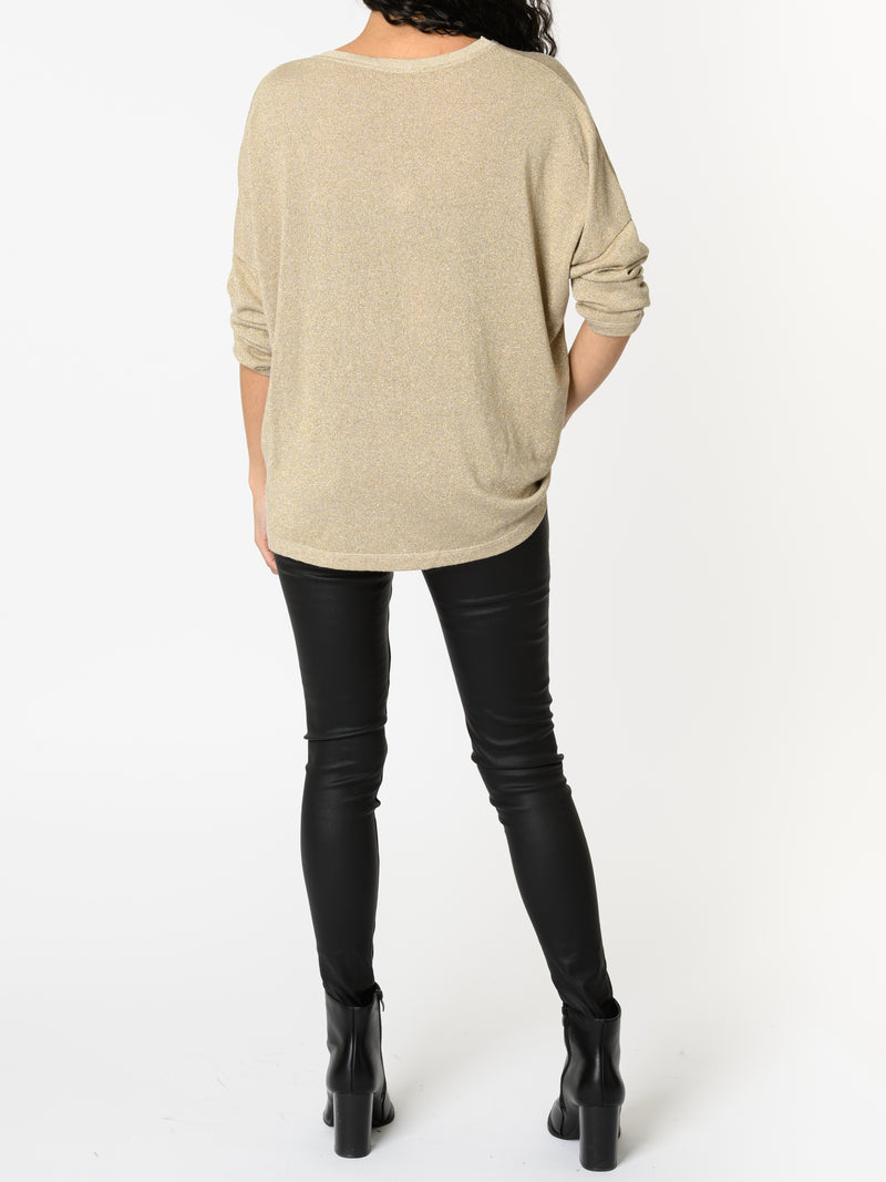 NEW - Chandail beige avec dorures