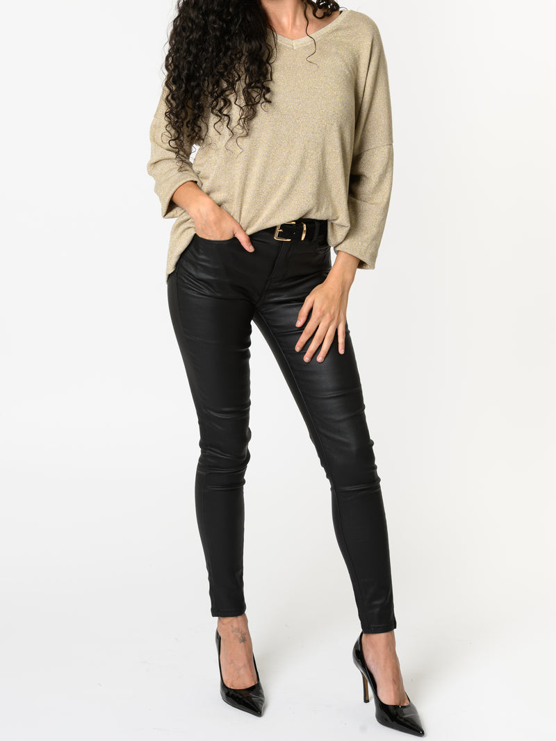 NEW - Chandail beige avec dorures