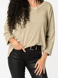 NEW - Chandail beige avec dorures