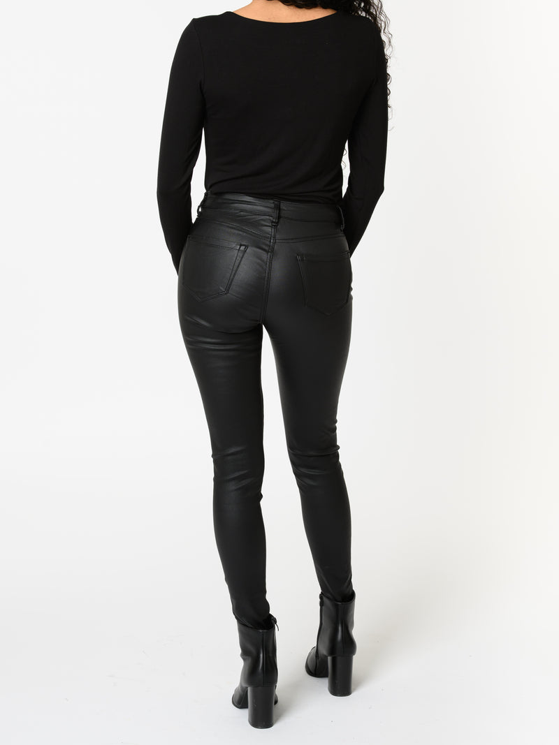 NEW - Pantalon noir en similicuir