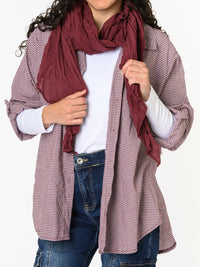 NEW - Chemise à motifs de carreaux blancs et bourgognes