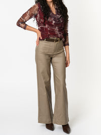 NEW - Chandail bourgogne avec imprimé abstrait beige