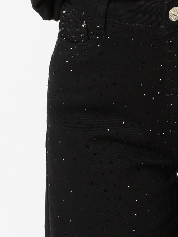 NEW - Pantalon palazzo noir avec brillants noirs