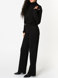 NEW - Pantalon palazzo noir avec brillants noirs
