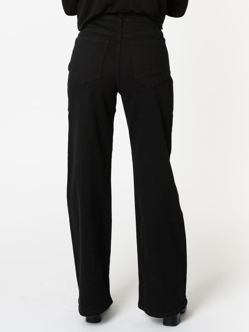 NEW - Pantalon palazzo noir avec brillants noirs