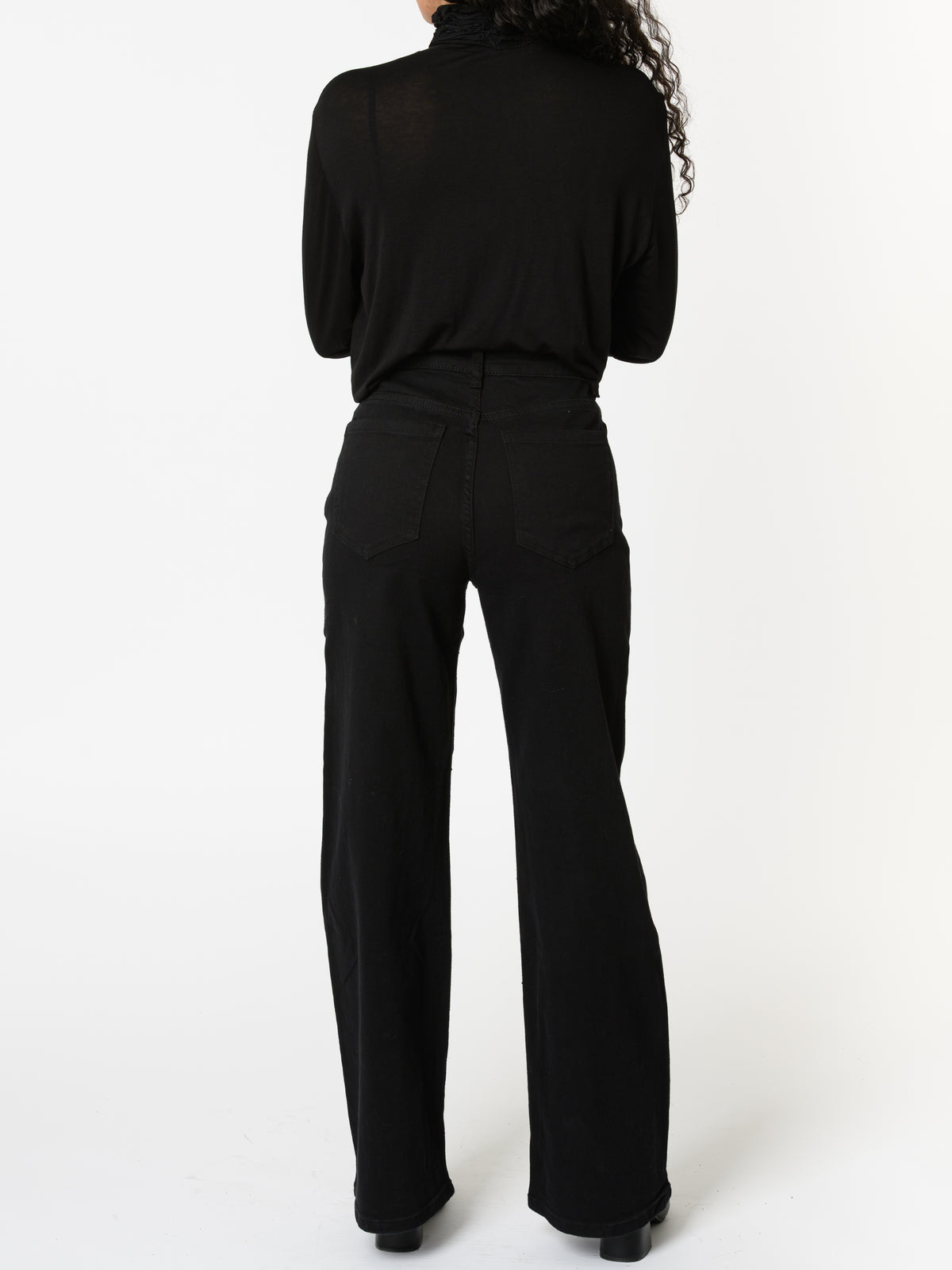 NEW - Pantalon palazzo noir avec brillants noirs