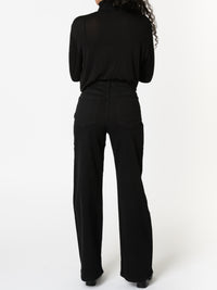 NEW - Pantalon palazzo noir avec brillants noirs