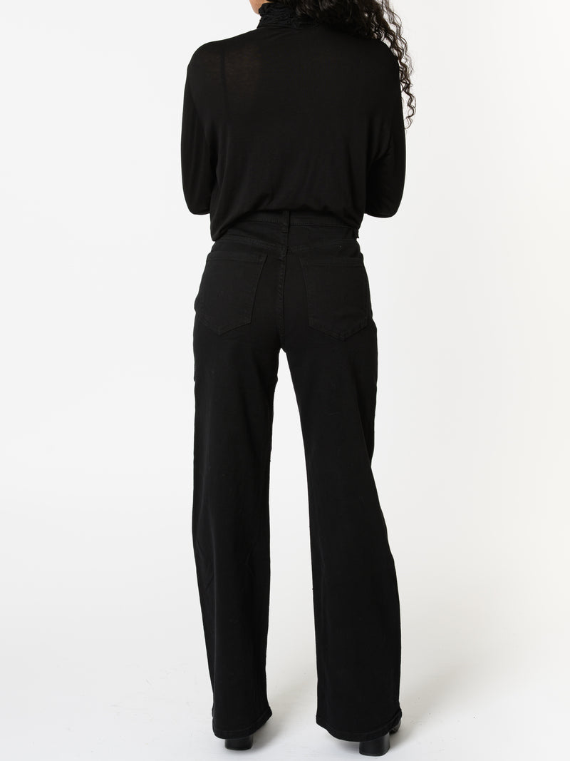 NEW - Pantalon palazzo noir avec brillants noirs