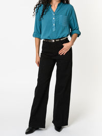 NEW - Blouse bleu sarcelle avec paillettes