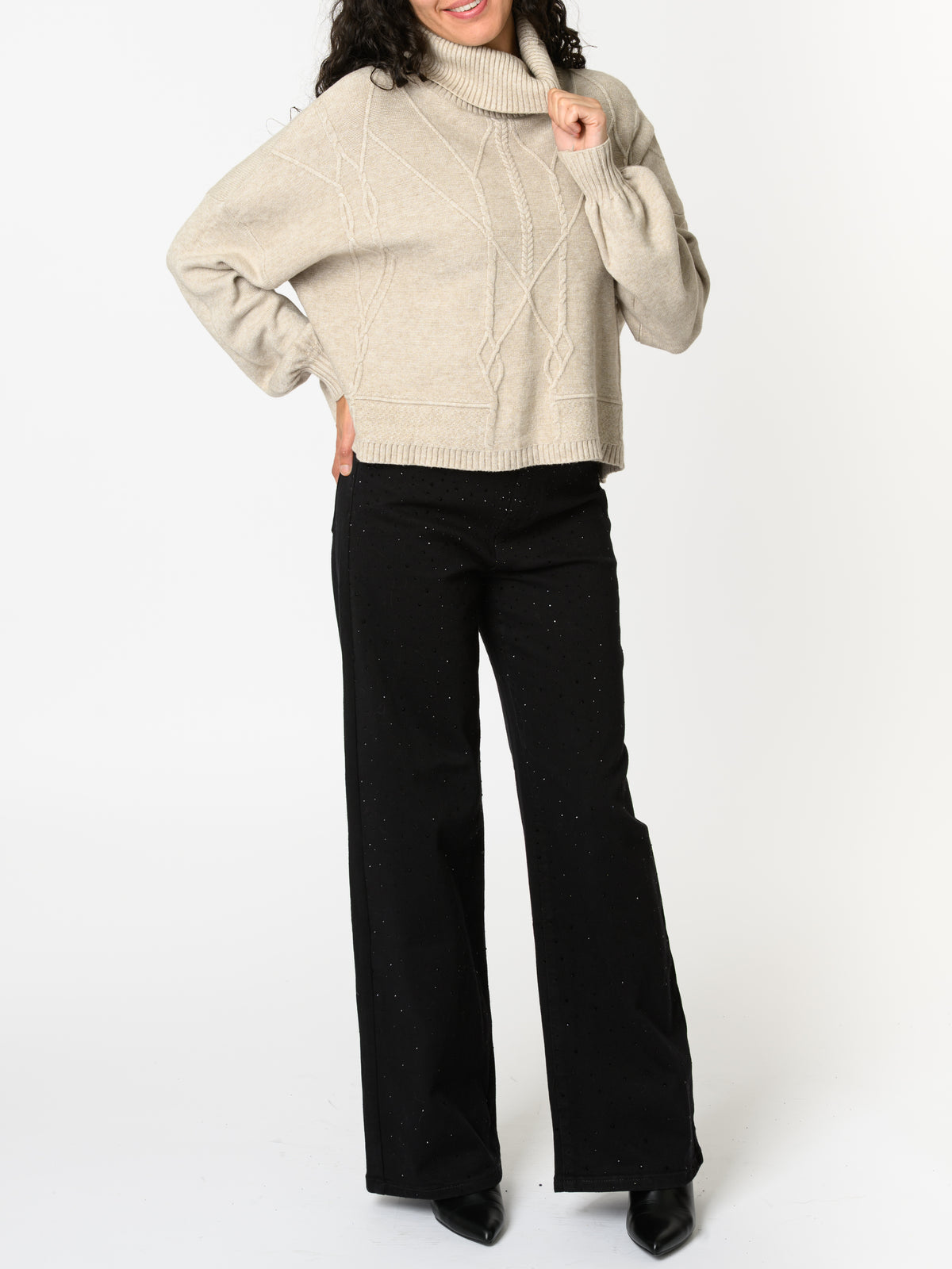 NEW - Chandail beige à col roulé