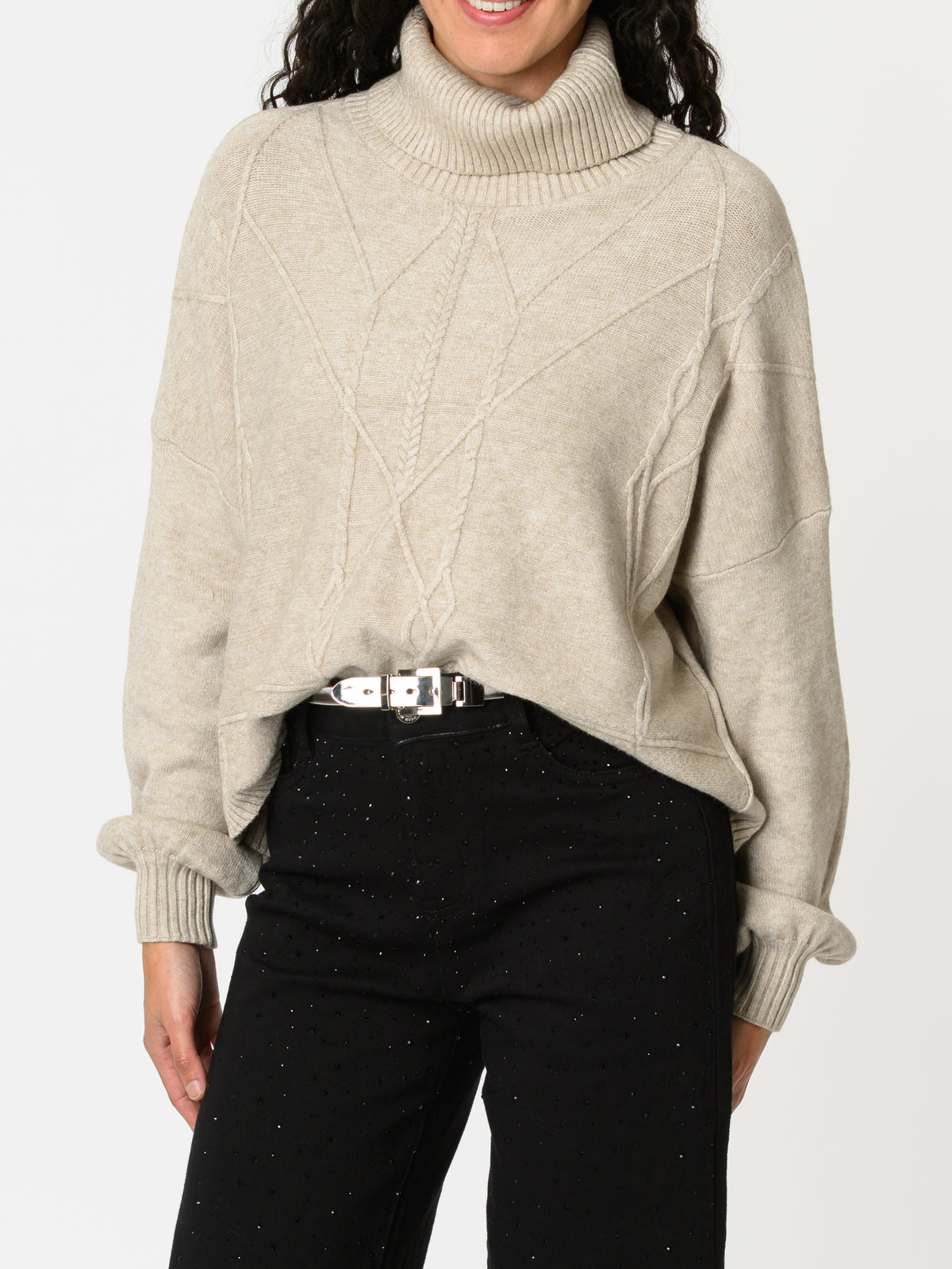 NEW - Chandail beige à col roulé