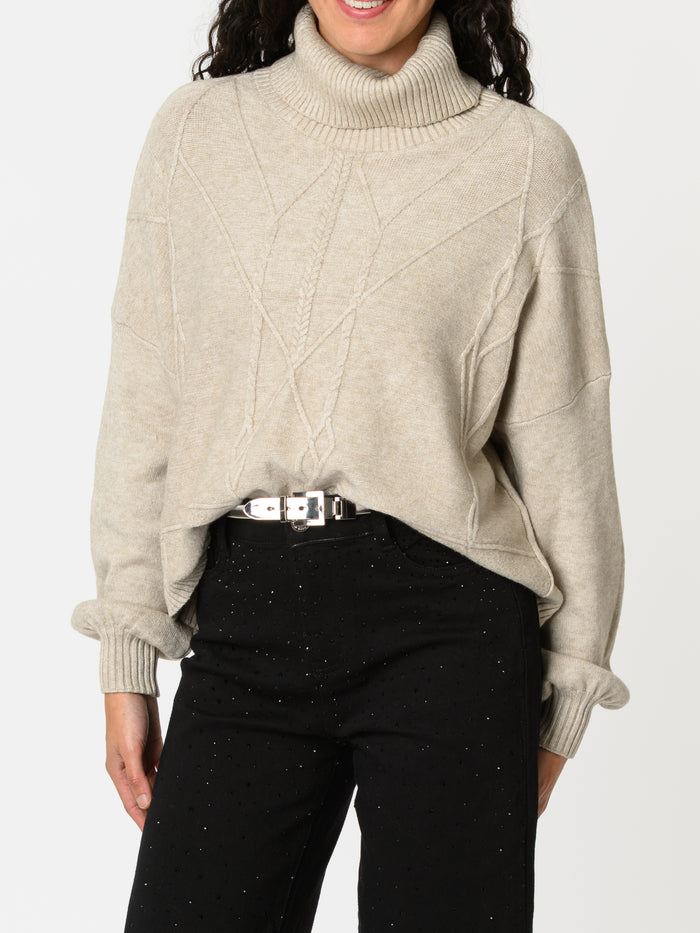 NEW - Chandail beige à col roulé