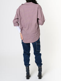 NEW - Chemise à motifs de carreaux blancs et bourgognes